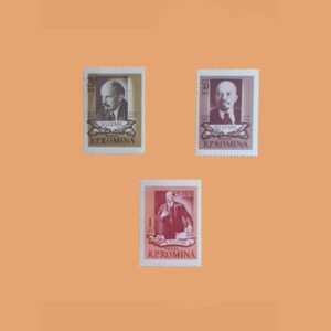 RO 1374/6. Serie Aniversario de Lenin. 3 valores **1955