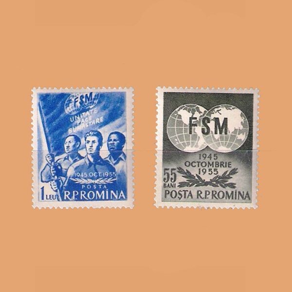 RO 1412/3. Serie Aniversario de la FSM. 2 valores **1955