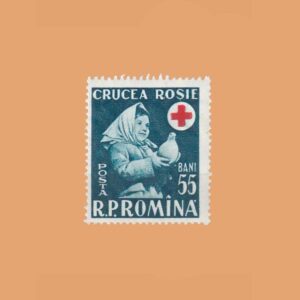 RO 1535. Cruz Roja. 55 Bani **1957