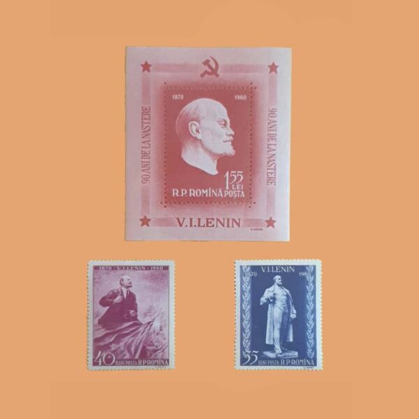 RO 1674/6. Serie Aniversario de Lenin. 3 valores **1960