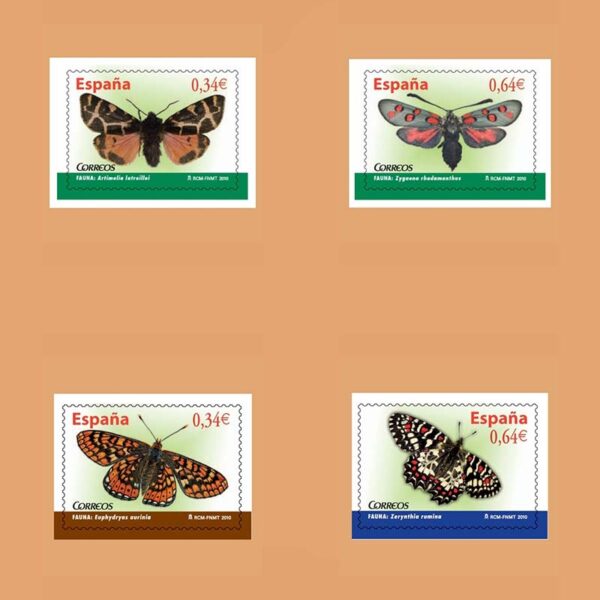 Edifil 4533/6. Serie Fauna. Mariposas. 4 valores **2010