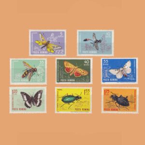 RO 1968/75. Serie Insectos. 8 valores **1964