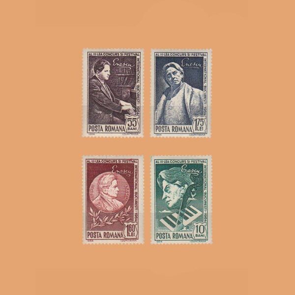 RO 2050/3. Serie III Festival George Enescu. 4 valores **1964
