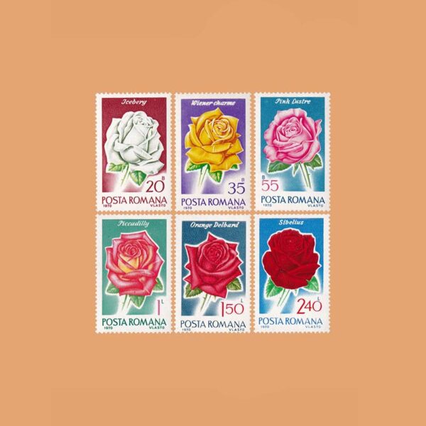 RO 2553/8. Serie Rosas. 6 valores **1970