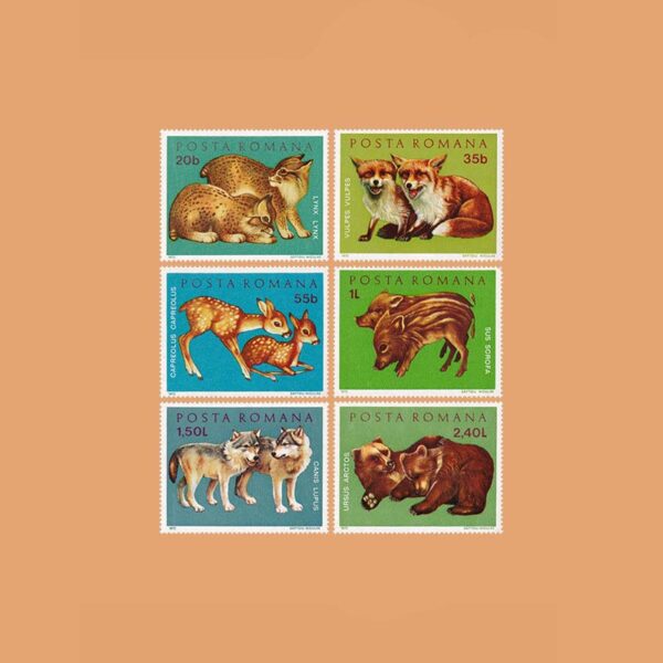 RO 2674/9. Serie Animales Salvajes. 6 valores **1972