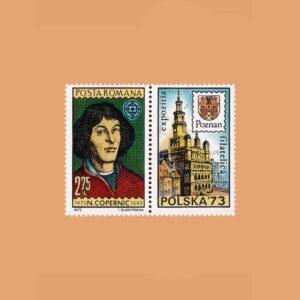 RO 2744. Aniversario de Nicolaus Copernic. 2'75 Lei **1973
