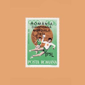RO 2844. Rumanía Campeona de Balonmano. 1'75 Lei **1974