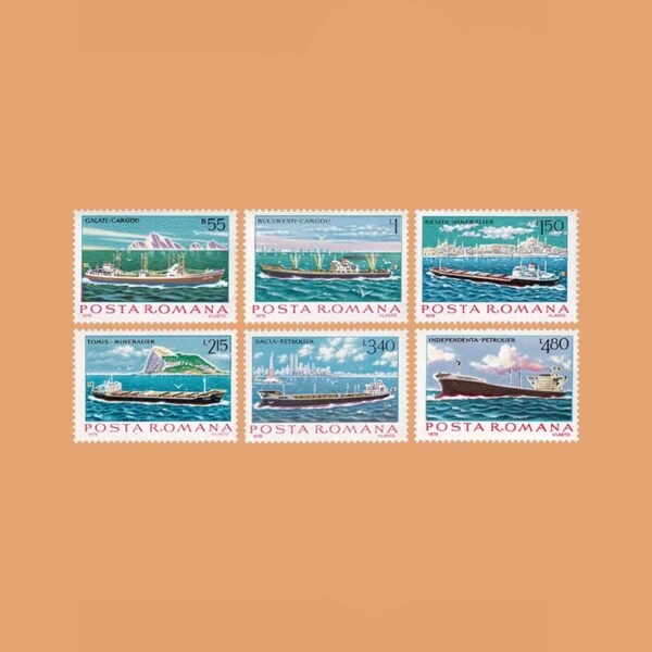 RO 3191/6. Serie Barcos. 6 valores **1979