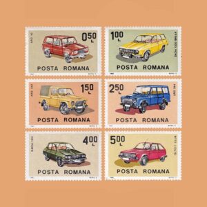 RO 3443/8. Serie Automóviles Rumanos. 6 valores **1983