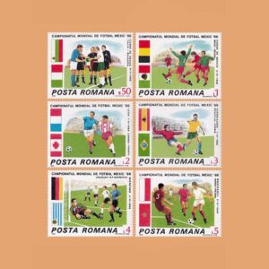 RO 3671/6. Serie Mundial de Fútbol, México. 6 valores **1986