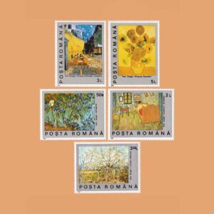 RO 3916/20. Serie Centenario de Van Gogh. 5 valores **1991