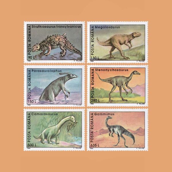 RO 4153/8. Serie Animales Prehistóricos. 6 valores **1994