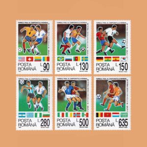 RO 4170/5. Serie Mundial de Fútbol, EEUU. 6 valores **1994