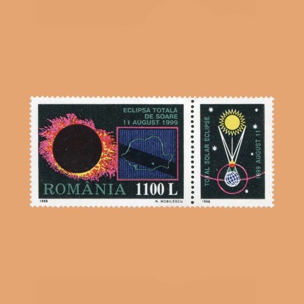 RO 4507. Eclipse Solar. 1.100 Lei **1998