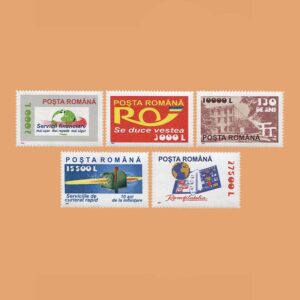 RO 4764/8. Serie Servicios Postales y Filatélicos. 5 valores **2002
