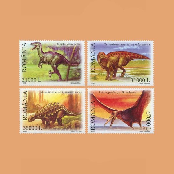RO 4945/8. Serie Fauna Prehistórica. 4 valores **2005