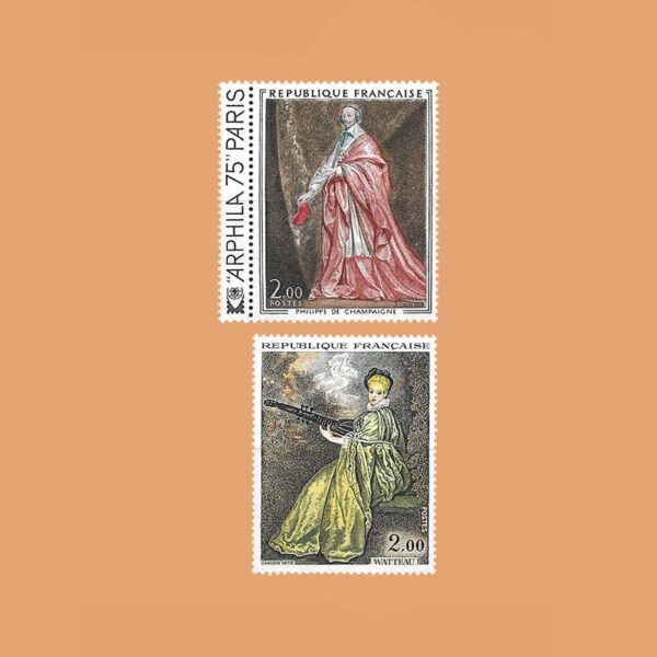FR 1765/6. Serie Obras de Arte. Watteau y Philippe de Champaigne. 2 valores. **1973