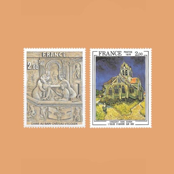 FR 2053/4. Serie Arte. Castillo de Ecouen y Van Gogh. 2 valores. **1979