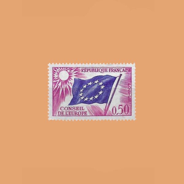 FR S32. Consejo de Europa. Bandera del Consejo. 0'50F. *1963